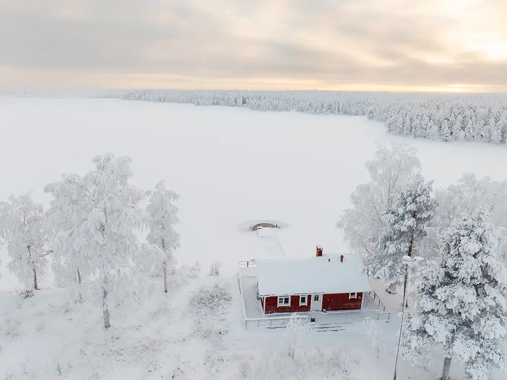 Lake Simojärvi in Ranua in winter