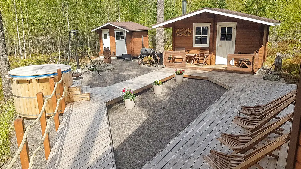 Hot tub at Villa Metso in Siikainen