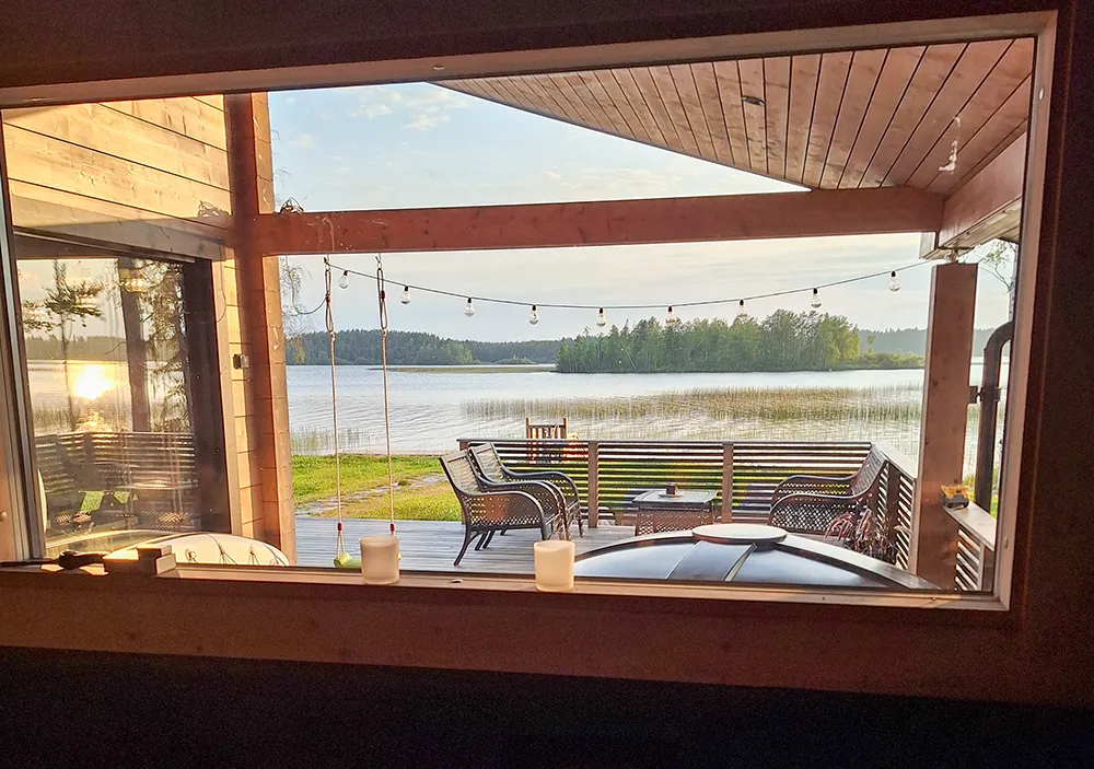 View from the sauna at Villa Kotiranta