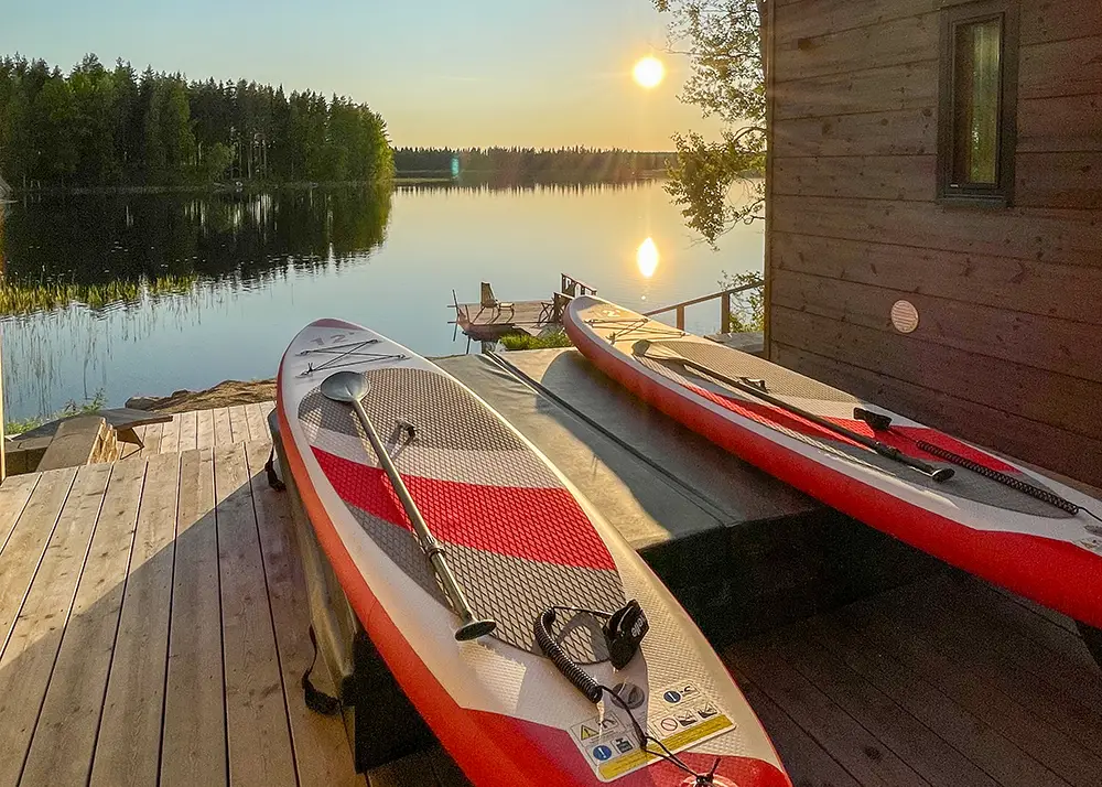 Paddles boards at Wisaranta, Hartola